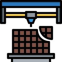 A machine is making chocolate bars vector