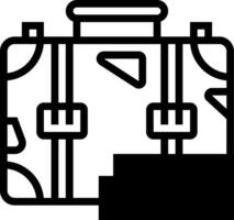 A black and white image of a suitcase vector