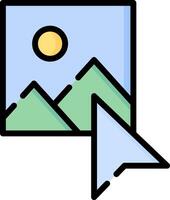 A picture of a mountain with a mouse cursor vector