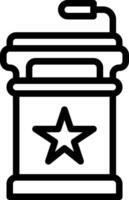 A black and white image of a podium with a star on top vector