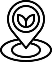 A black and white icon of a location pin vector
