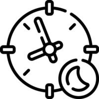 A clock and a moon icon on a white background vector