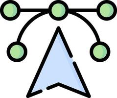 A blue arrow with green dots on it vector
