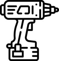 A black and white drawing of a drill vector