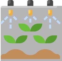 A plant growing in a container with water and two lights vector