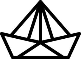 A black and white line drawing of a boat vector