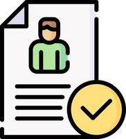 A person with a check mark and a paper document vector