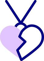 A broken heart with a purple heart on it vector