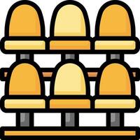 A row of yellow balls on a shelf vector