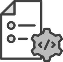 A document with a gear and a check mark vector