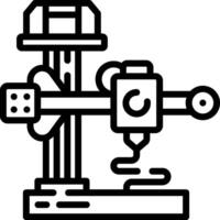 A black and white drawing of a machine vector