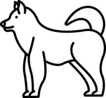A dog is standing in a line drawing vector