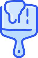 A blue paint brush with a white substance on it vector