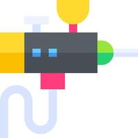 A colorful toy gun with a yellow and blue handle vector