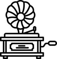 An old fashioned record player with a fan on top vector