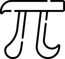 Pi symbol, a black and white drawing of a pi symbol vector