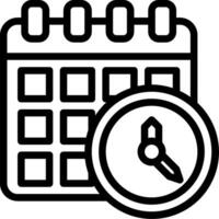 Calendar icon with clock and calendar vector