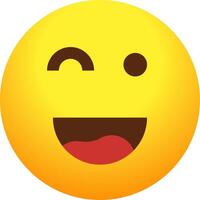 A yellow smiley face with a red tongue vector