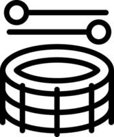 A drum icon with a drum on top of it vector