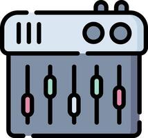 A mixer icon with four knobs on it vector