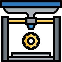 A 3d printer with a gear on top vector