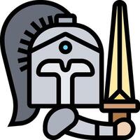 A cartoon spartan warrior holding a sword vector