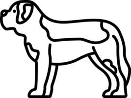 A dog is standing in a line drawing vector