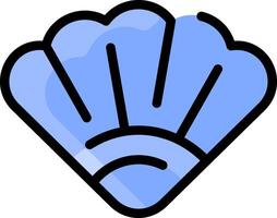 A blue shell with a black outline vector