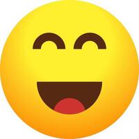 A yellow smiley face with a red tongue vector