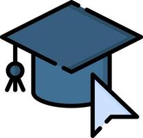 A graduation cap with a mouse cursor on it vector