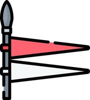 A red and white flag with a red and white cross vector