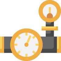 A gas meter and a clock on a white background vector