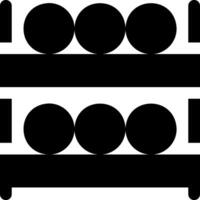 A black and white illustration of a bed with two pillows vector