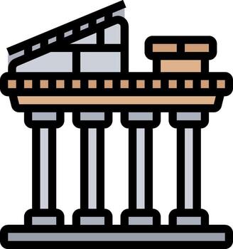 un ilustración de un edificio con columnas vector