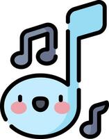 A cute blue music note with a smile vector