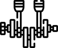 A black and white drawing of two dumbs vector