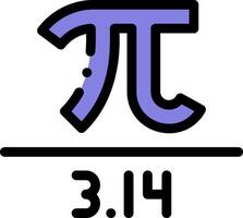 The pi symbol is shown in purple and black vector