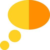 Yellow speech bubble with two circles vector