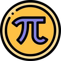 A pi symbol on a yellow circle vector