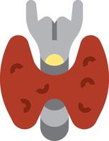 The thyroid gland is shown in a flat style vector