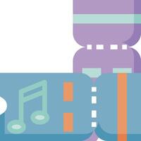 A movie ticket and music note vector