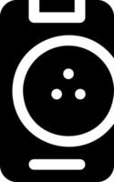A black and white button with a white dot in the middle vector