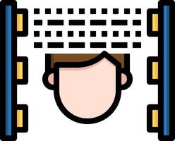 A man is standing in front of a screen with a line of numbers vector