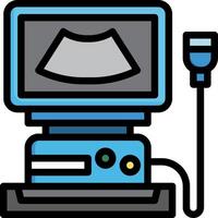 A computer monitor with a mouse and a cord vector