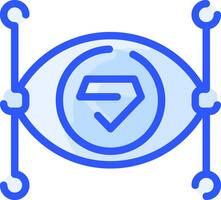 A blue icon with a wrench and a diamond vector