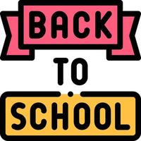 Back to school sign with a ribbon and a ribbon vector