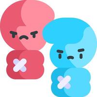 Two cartoon characters with blue and pink faces vector