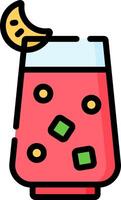 A drink with a slice of lemon and a slice of lime vector