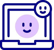 A smiley face on a laptop screen vector