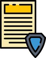A document with a shield and a shield icon vector